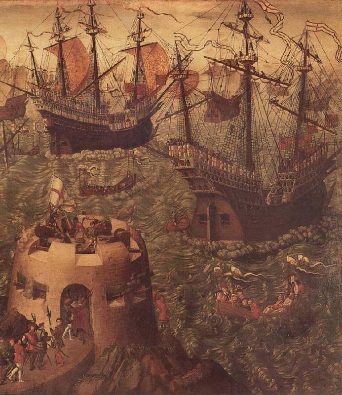 unknow artist Henry VIII embardking at Dover in 1520 on his way to calais for a meetin with Francis I of France on the Field of Cloth-of-Gold oil painting picture